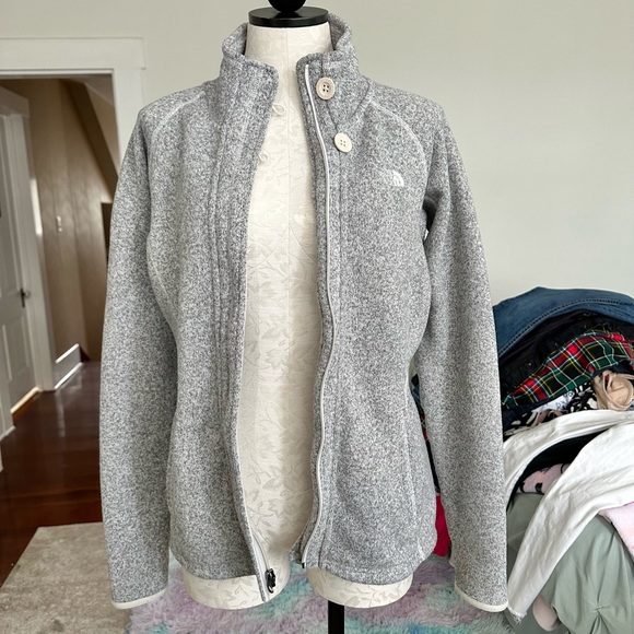 The North Face Crescent Sunset Full Zip Fleece Jacket Button Detail Size Medium - Picture 11 of 15